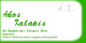akos kalapis business card