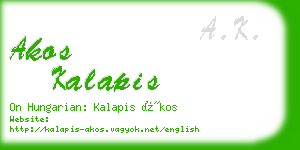 akos kalapis business card